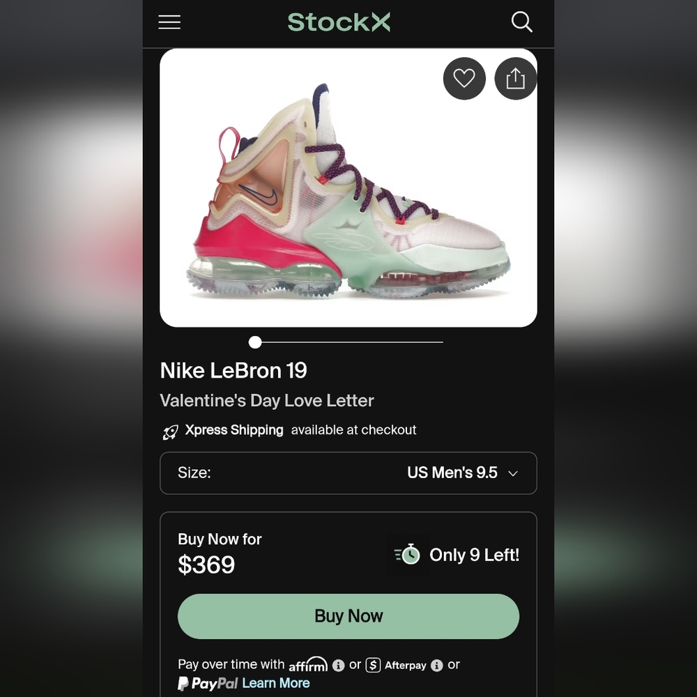 Nike LeBron 19 Valentine's Day Sneakers